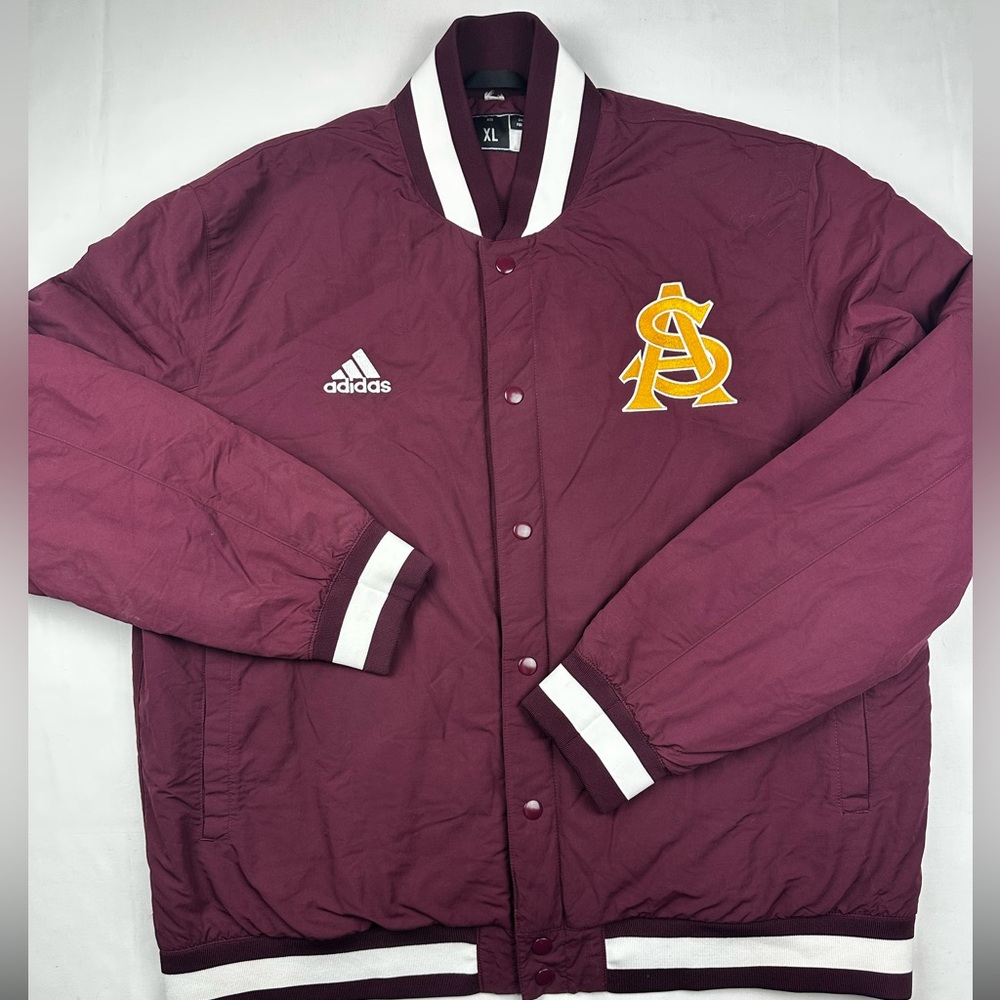 Adidas Men's Arizona State puffer Jacket in burgundy size XL